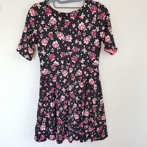Girls Reversible Dress Size XL Flowers Pink